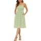 thumbnail image 2 of Vestido Floral de Tirantes Espagueti con Bolsillos para Mujeres Chic de Verano XS Verde Claro, 2 of 5