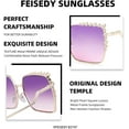 thumbnail image 4 of FEISEDY Women Oversized Square Sunglasses Pearl Design Ladies 2021 New Luxury Fashion Big Shades B2747, 4 of 14