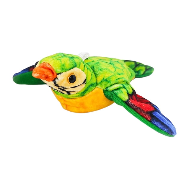 Juguete de gato interactivo Simulada Chirping Bird Party Regalo recargable Toque de ejercicio activado de aleteo de juguete para persecución , Verde