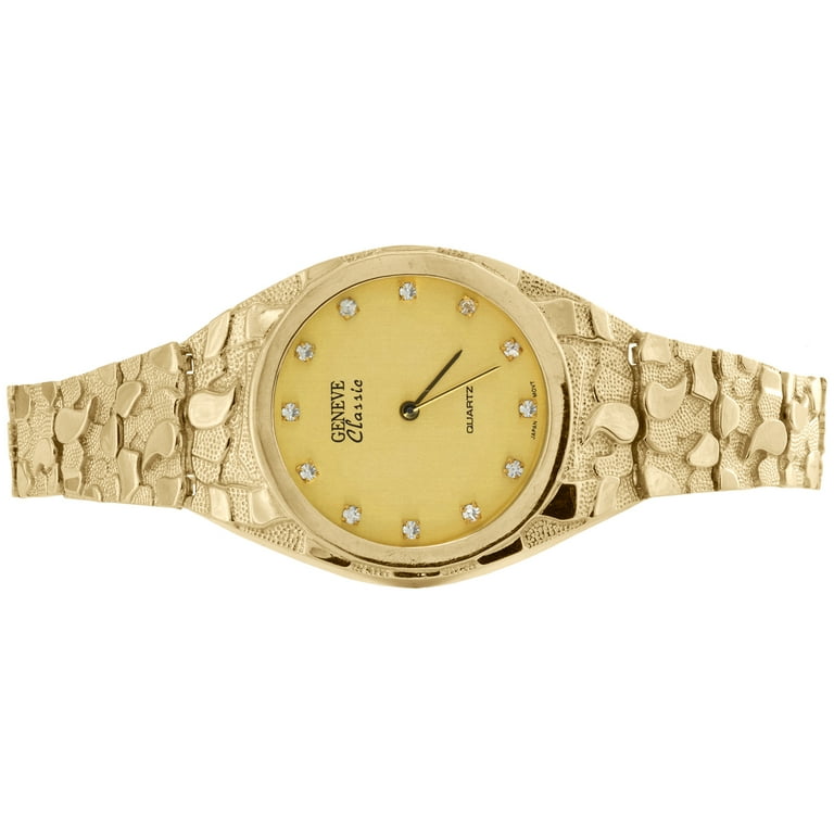 10k solid gold mens watch hot sale