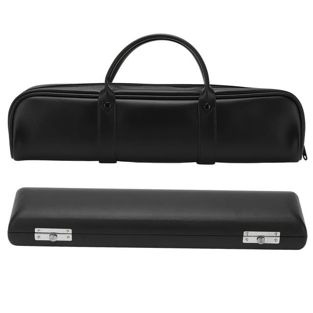 Fyearfly Estuche para Flauta de 16 Orificios, Estuche para Flauta de 16 Orificios Caja de Cuero Artificial para Flautas Negras Accesorios para Instrumentos Musicales