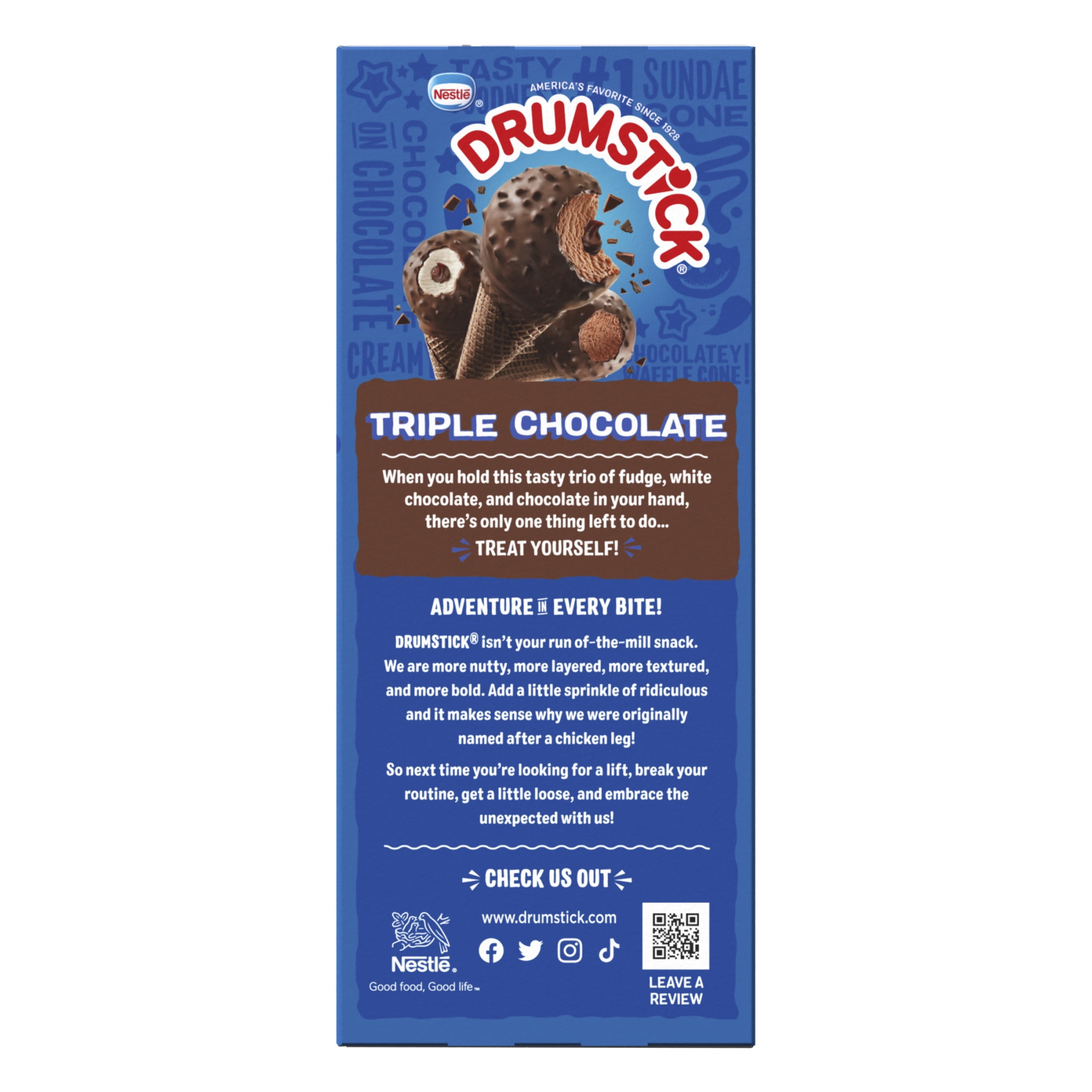 Drumstick Chocolate Cookie Dipped Sundae Cones Variety Pack, 8 Count