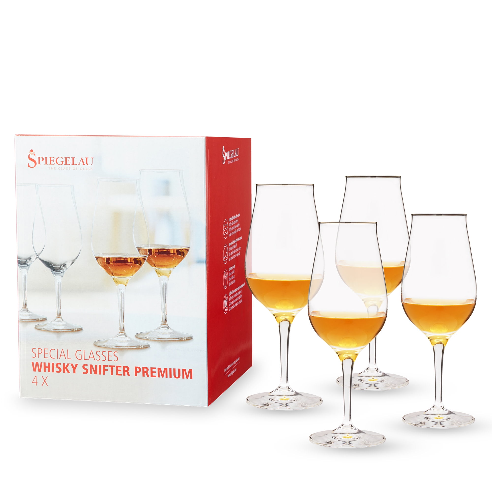 Spiegelau Premium Whiskey Snifter, Set of 4, EuropeanMade LeadFree Crystal, Modern Whiskey