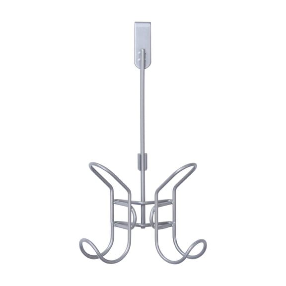 Mainstays Over the Door Double Hook, Satin Nickel Finish