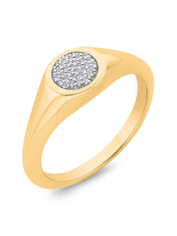 1/20 cttw, 3 Diamond Promise Ring in 10K Yellow Gold Size-11.5 G-H,I2-I3