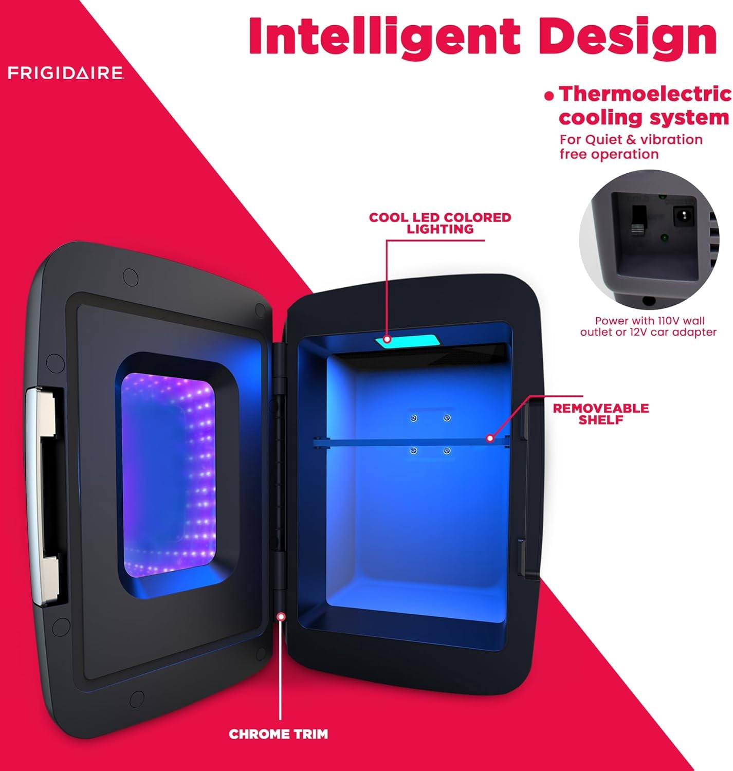 Gaming Light   Beverage Refrigerator, 6 Can, 4 Liters with LED Lights for Home Office Car