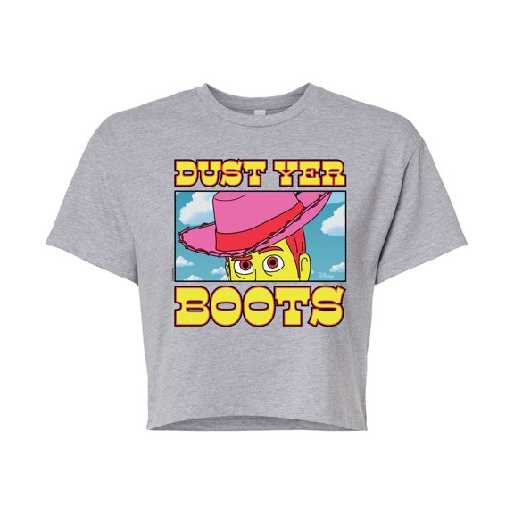 Toy Story 4 - Woody Dust Yer Boots - Juniors Cropped Cotton Blend T-Shirt