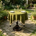 thumbnail image 4 of Round Tablecloth Coffee Table Cover Desktop Decor Bedroom Living Room Stain Resistant Decorative Cotton Linen Fabric Washable Dining Kitchen, 4 of 7
