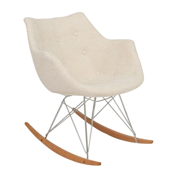 Willow Twill Fabric Eiffel Rocking Chair - Beige