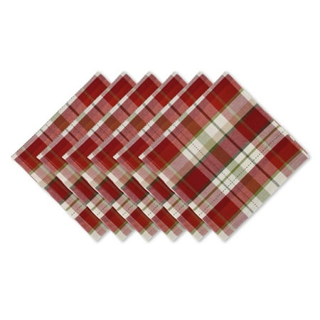 

Set of 6 Red and Green Plaid Napkin 20
