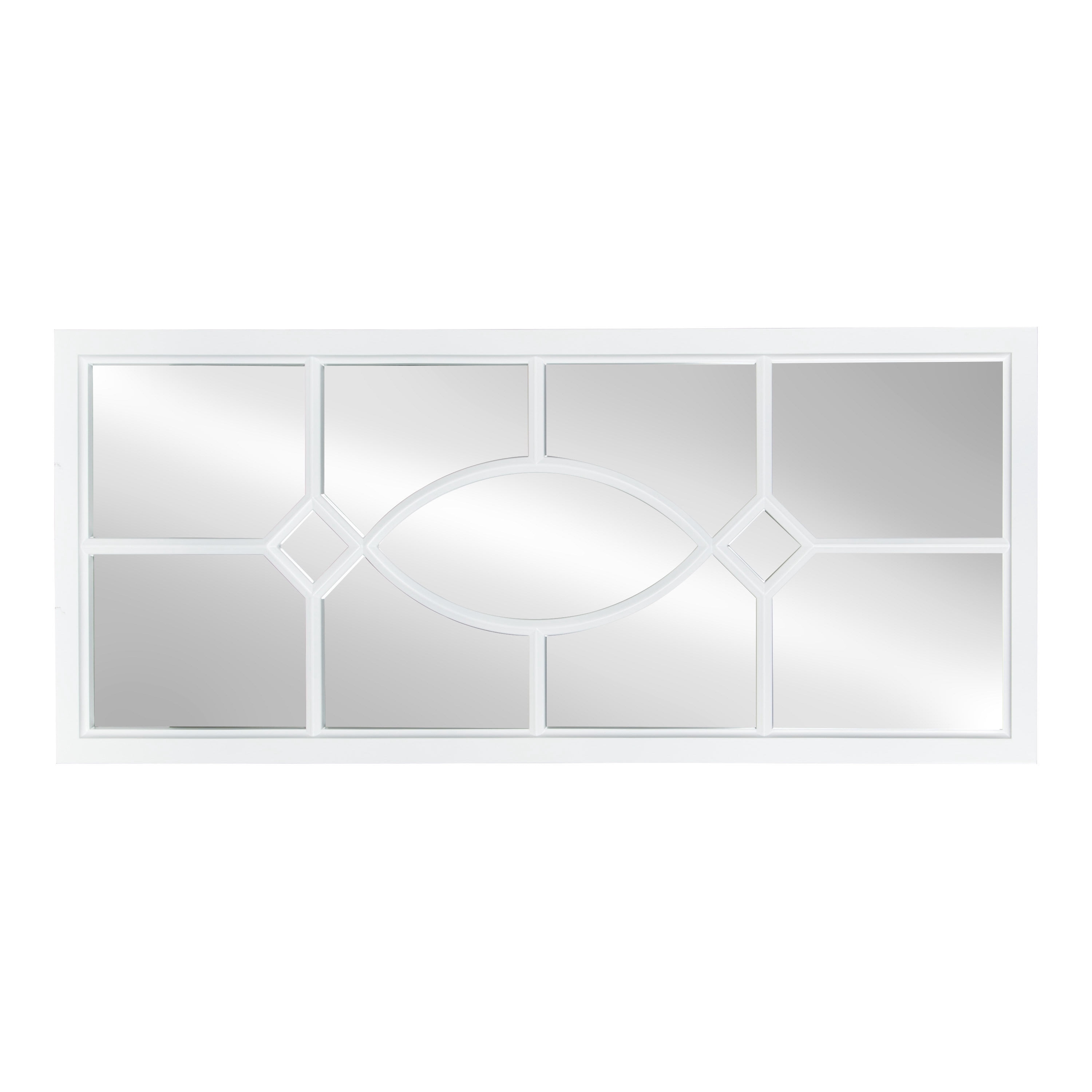 Kate and Laurel Cassat Casual Modern Window Wall Accent Mirror, White