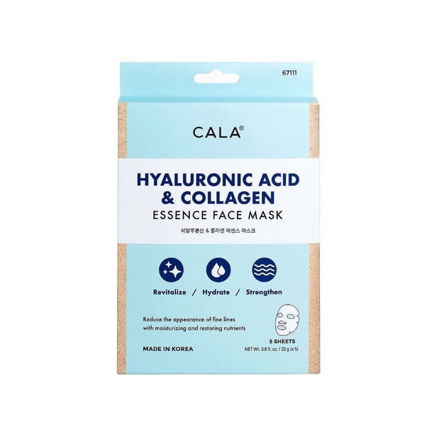Mascarillas Faciales con Ácido Hialurónico y Colágeno – Rejuvenece e Hidrata | Pack x5