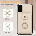 thumbnail image 6 of REQO Phone Case for Samsung Galaxy S20 5G 6.2 inch Wallet Cell Cover with Tempered Glass Screen Protector and Crossbody Strap Ring Stand RFID Credit Card Holder S 20 20S UW S2O G5 Women Girls Beige, 6 of 7