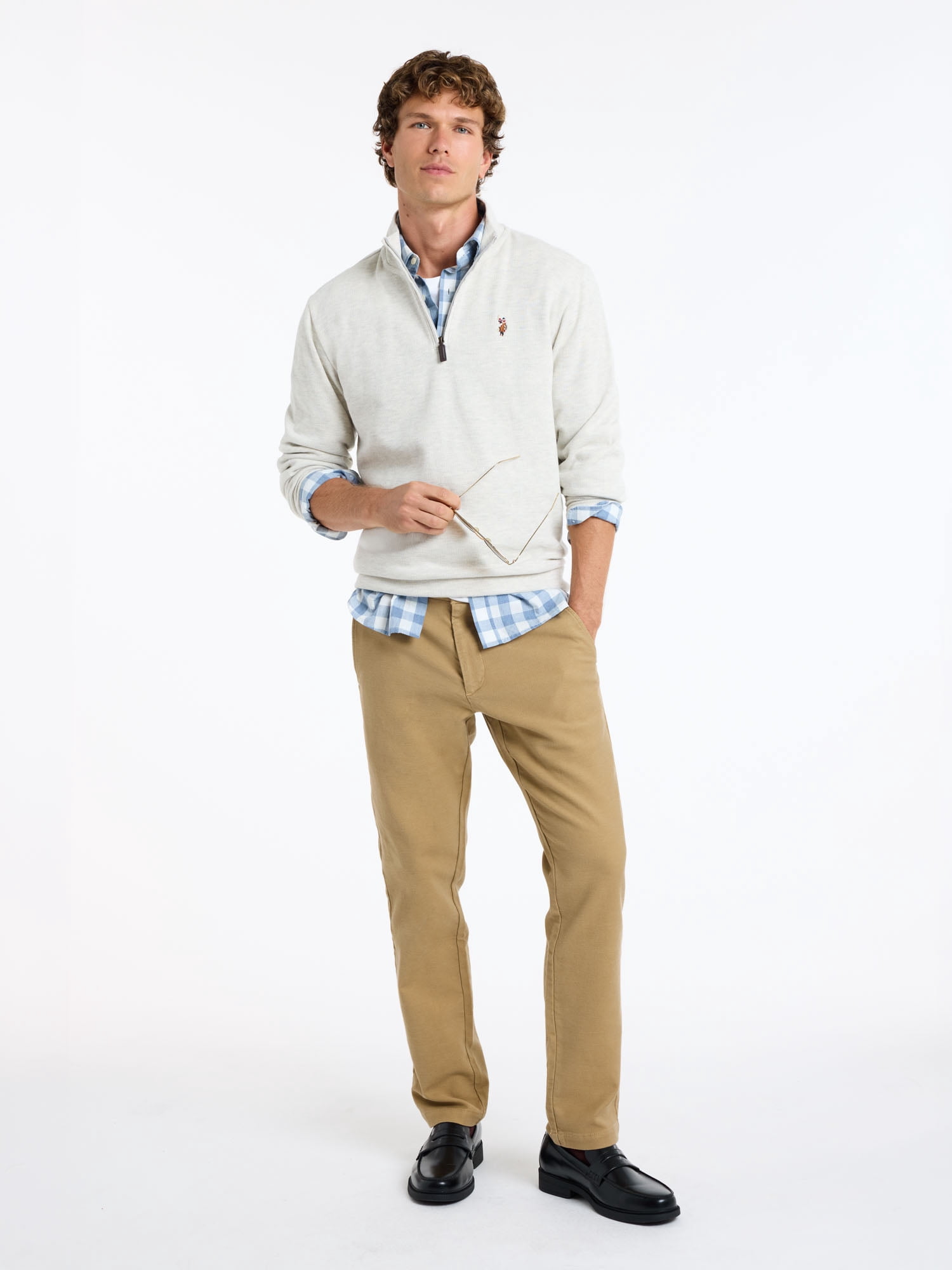 U.S. Polo Assn. Men's Quarter Zip Flatback