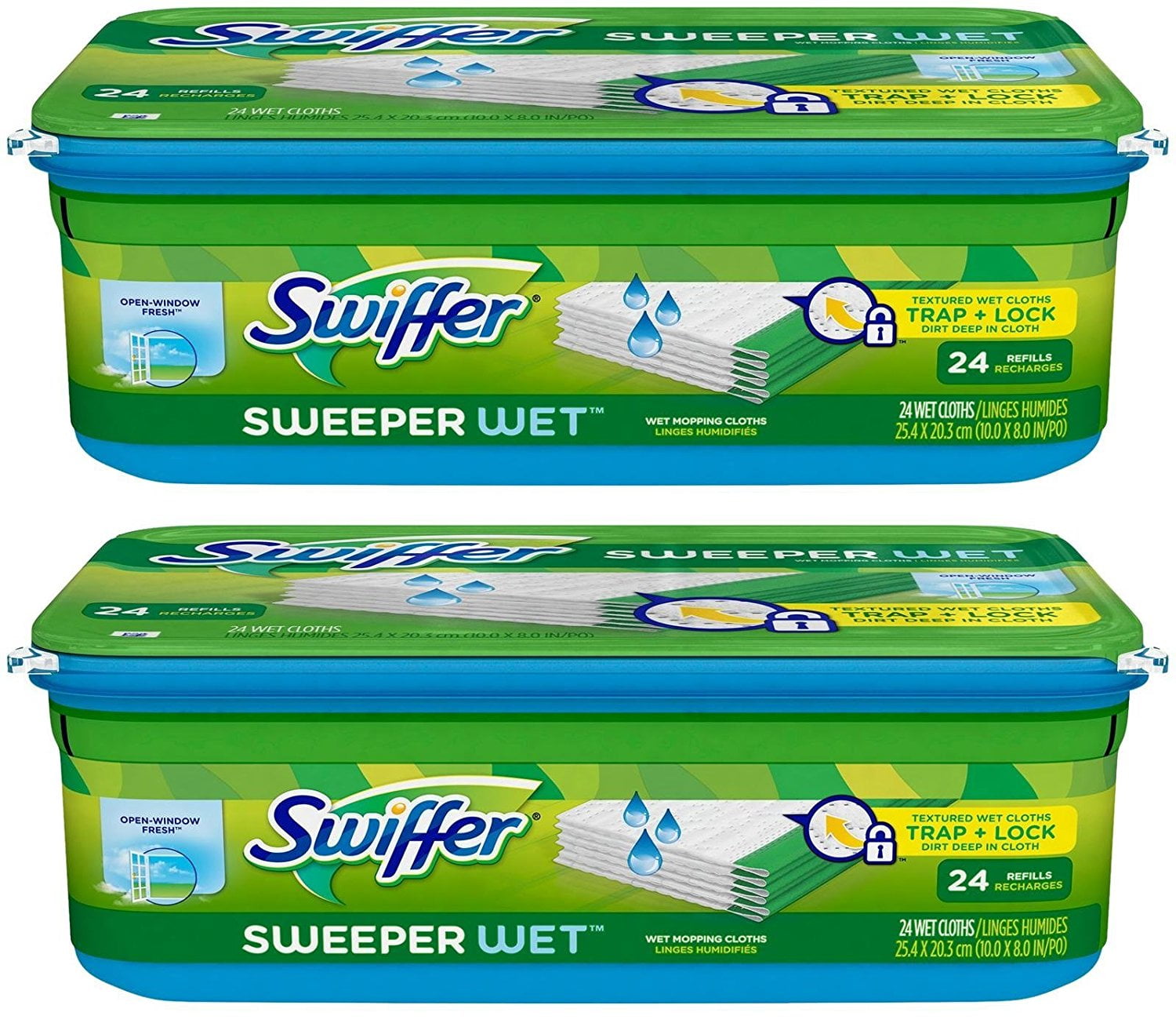 Swiffer Sweeper Wet Mopping Cloth Refill Open Window Fresh, 24 ct