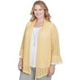 thumbnail image 3 of Alfred Dunner Womens Plus-Size Two In One Pointelle Knit Top With Necklace, 3 of 4