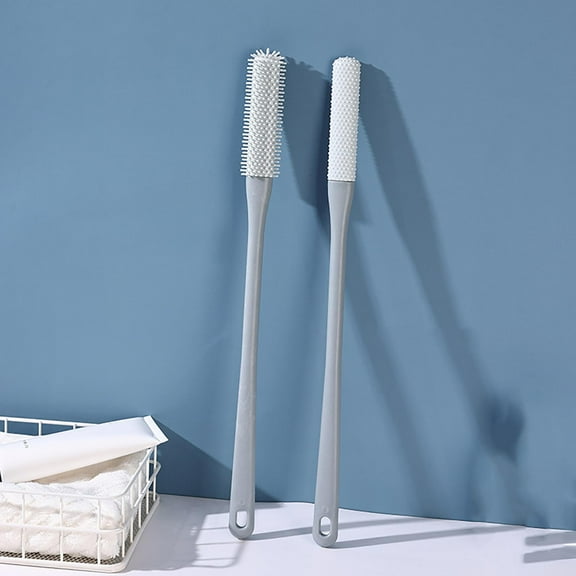 LYCAQL Toe Cleaning Brush, Silicone Foot Scrubber for Shower with 15.7" Long Handle Soft Cleaning Bath Brush Feet Cleaner Scrub Foot Care, Exfoliation Lotion Applicator for Seniors,Elderly,2Pcs