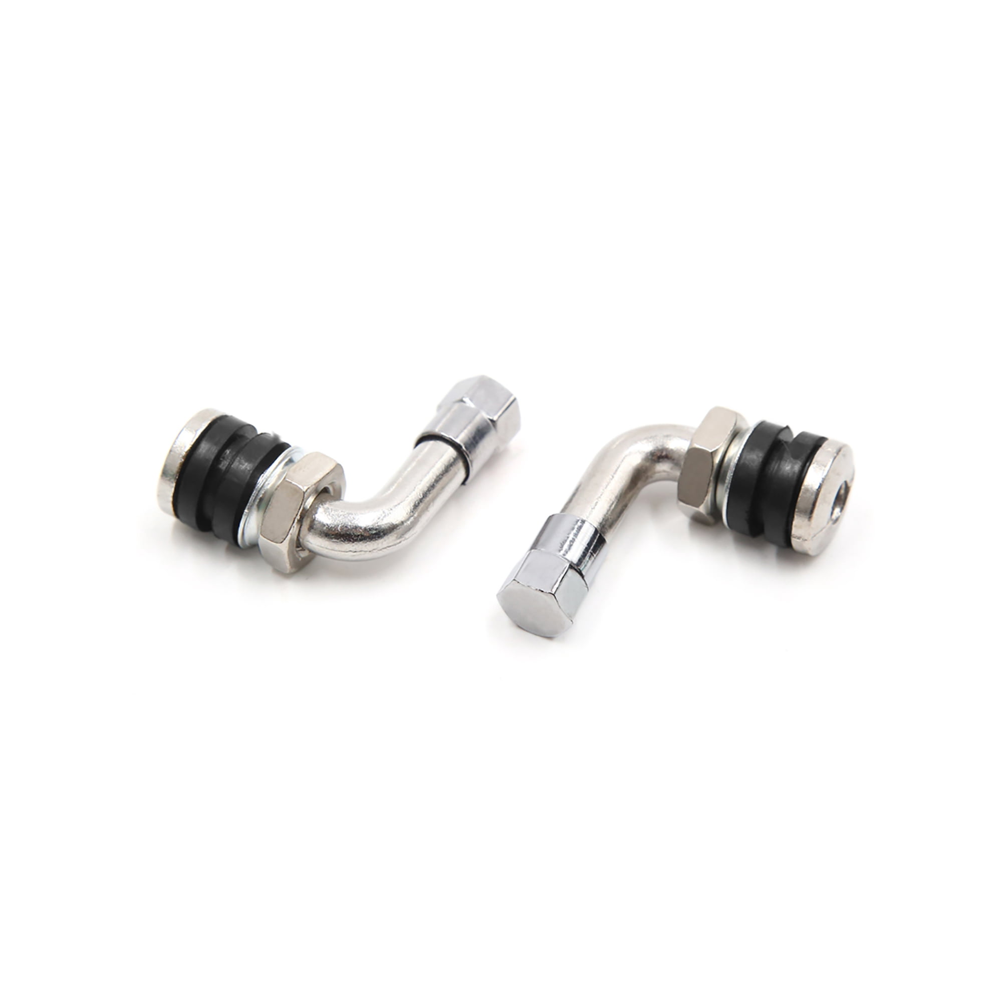 Unique Bargains 4 Pcs 110 Degree Angle Anti-leakage Tire Valve Stem Cap Silver Tone