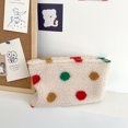 thumbnail image 4 of Bolsa de mano de lana con puntos coloridos para mujer, de mano de viaje para cosméticos (C) Likrtyny Para Estrenar, 4 of 9