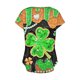 thumbnail image 5 of Fiudx Liquidación de Ahorros de Verano Top de Primavera/Verano de Manga Corta Informal con Cuello En V Estampado Del Día de San Patricio para Mujer, 5 of 5