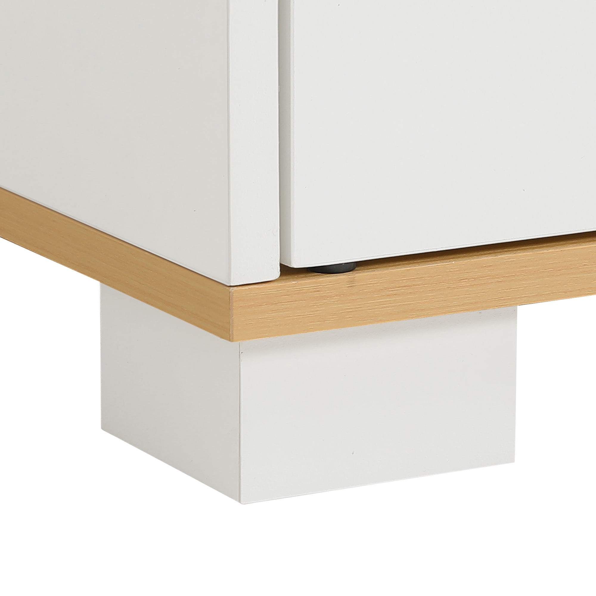 Uforic Litter Box Furniture with 2 Rooms, Wood Cat Litter Box Enclosure Cabinet with Drawer, White