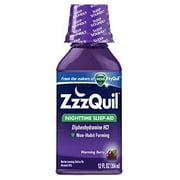 Vicks ZzzQuil Nighttime Sleep Aid, Warming Berry Liquid (Pack of 8)