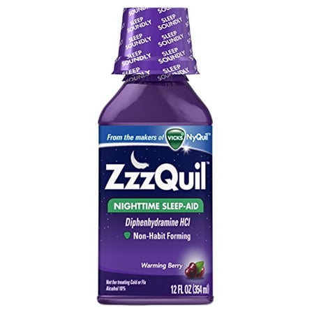 Vicks ZzzQuil Nighttime Sleep Aid, Warming Berry Liquid (Pack of 8)