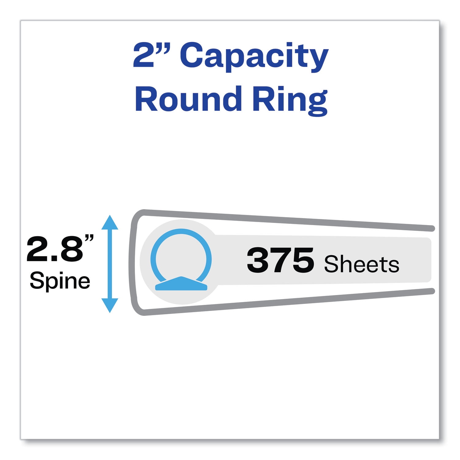 Avery Economy View Binder With Round Rings , 3 Rings, 2" Capacity, 11 X 8.5, Black, (5730)