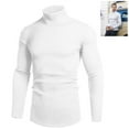 thumbnail image 2 of Daupanzees Mens Slim Fit Turtleneck Sweater Long Sleeve Thermal Shirt Top Autumn Winter Male Knitwear Pullover, 2 of 7