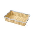 thumbnail image 2 of Hand-woven Paper Rope Storage Basket 15x11x3 Inch Imitation Rattan Decorative Organizer for Snacks and Sundries Home Kitchen Shelf Storage, 2 of 6