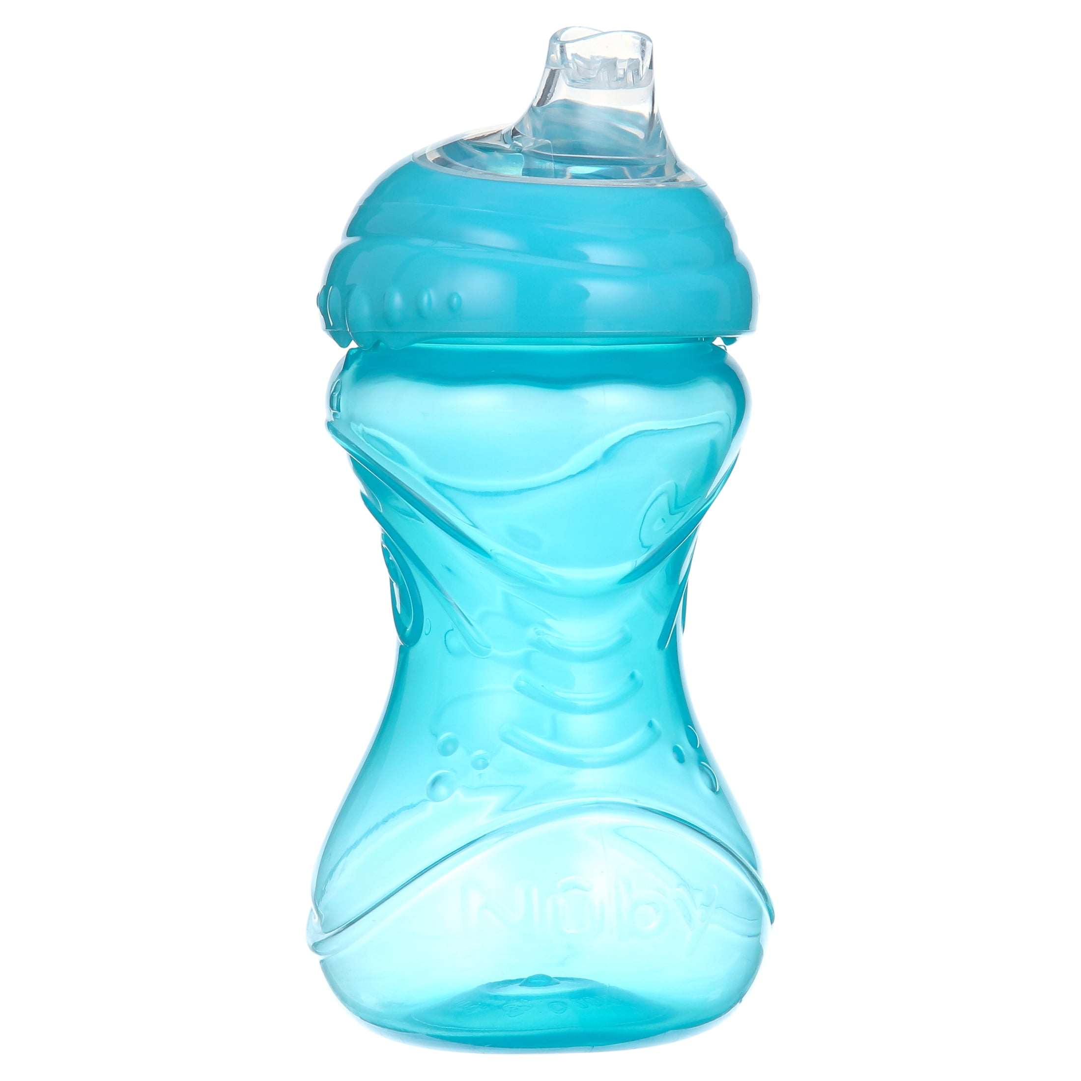 Nuby 2 Pack 10 Oz. Clik-It Cup with Silicone Spout, Red & Blue