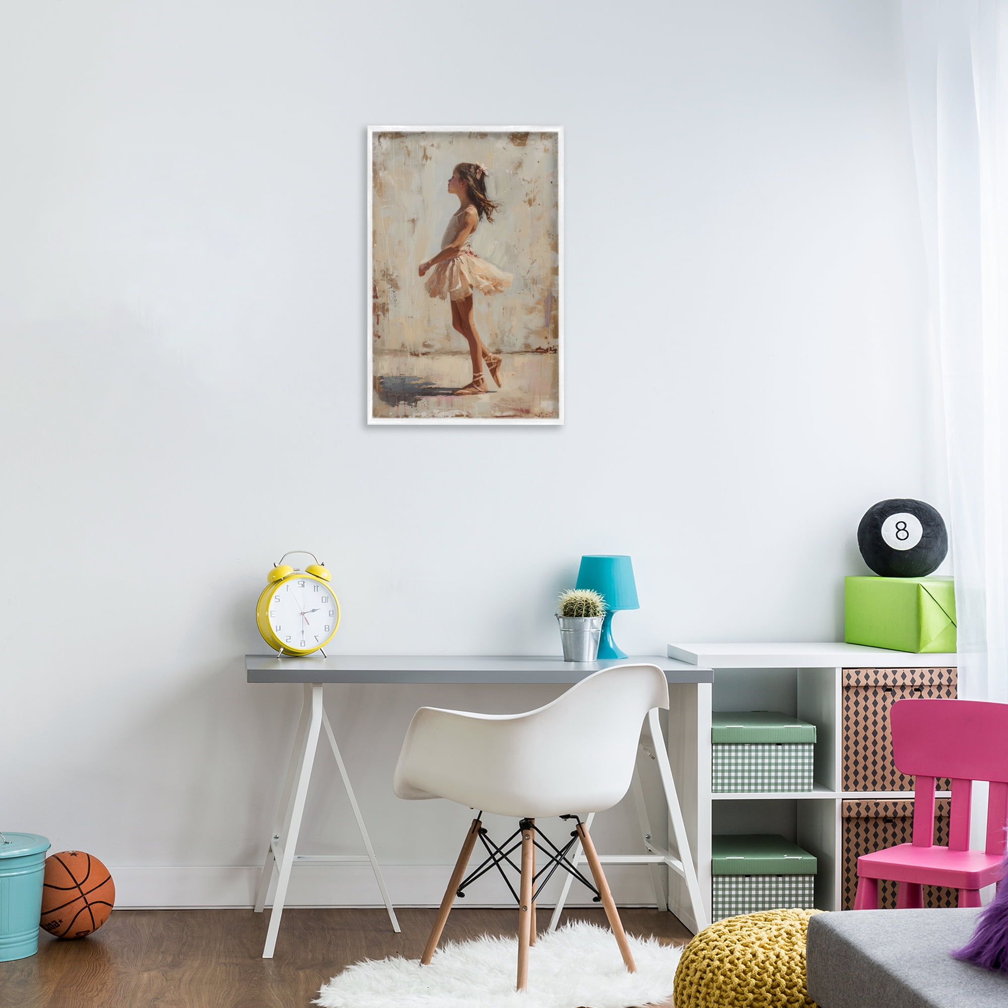 Stupell Industries Ballerina in Soft Light White Framed Giclee Art, design by Creative Studio