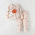 thumbnail image 2 of CAIXIA Girls Halloween Outfit Cartoon Printed Long Sleeve Top Bottom 2-Piece Warm Autumn Outfit, 2 of 8