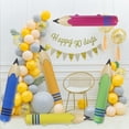 thumbnail image 4 of Billuyoard Juego de 5 lápices divertidos para fiesta de regreso a clases, crayones, globos, grandes accesorios para la vuelta a clases, Decoración del hogar, 4 of 6