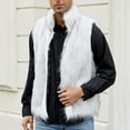 thumbnail image 5 of Faux Fur Vest for Men Winter Warm Fleece Vest Fluffy Fuzzy Sleeveless Jacket Vest Windproof Outerwear, 5 of 6