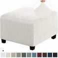 thumbnail image 1 of Chok 3 Sizes Square Jacquard Durable Customized Stretch Footrest Ottoman Cover Folding Storage Stool Furniture Protector Slipcover (Dark Grey L), 1 of 7