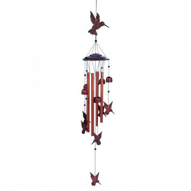 Large Wind Chimes, Personalized Outdoor Fluttering Hummingbird Wind Chime Metal