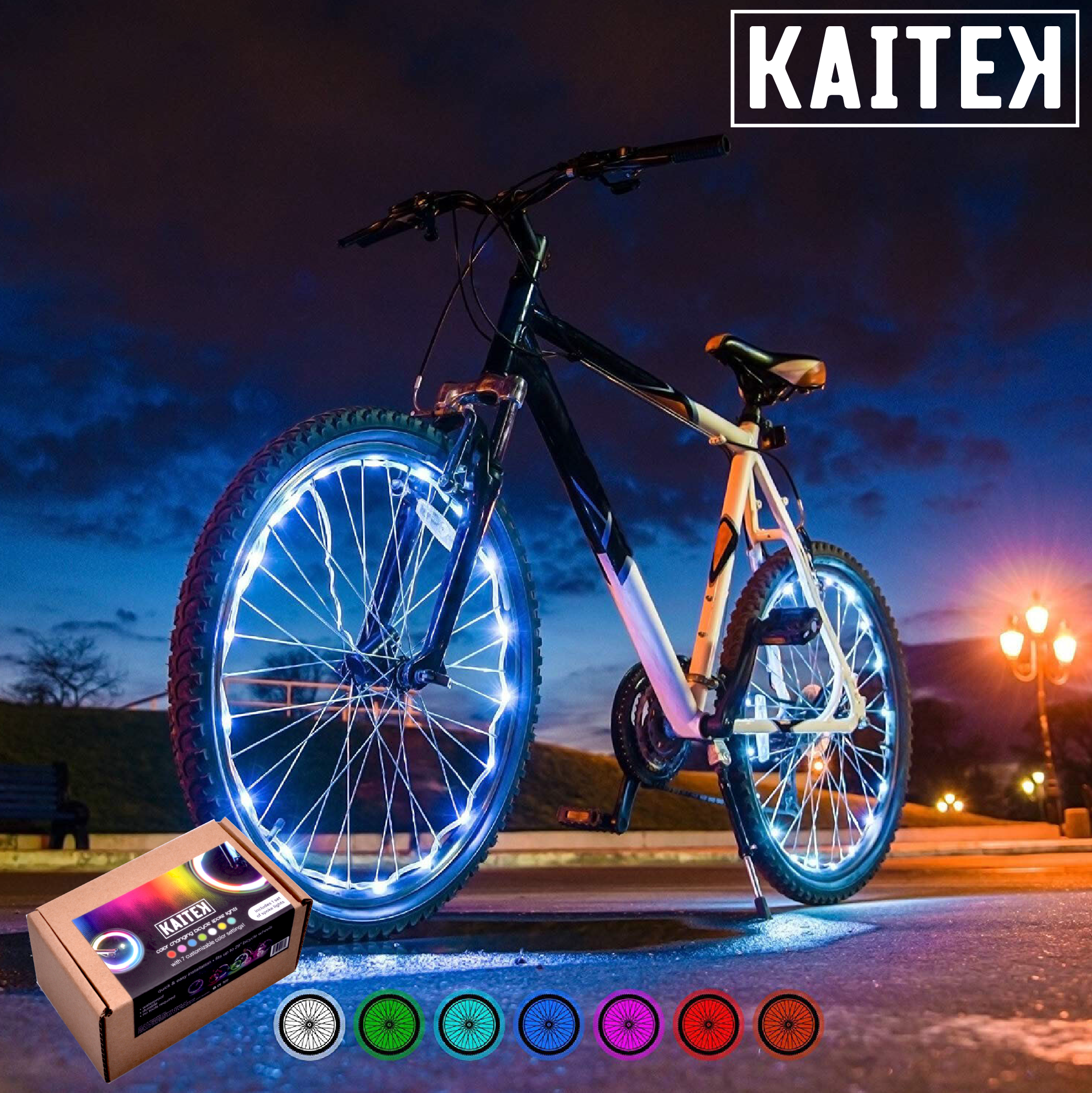 Bike Valve Wheel Night Luminous Light Decoration 2pcs LED Colour Bicycle Light