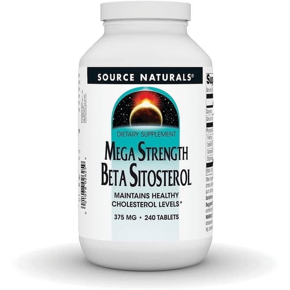 Source Naturals Mega Strength Beta Sitosterol, Plant Sourced, 375mg - 240 Tablets 