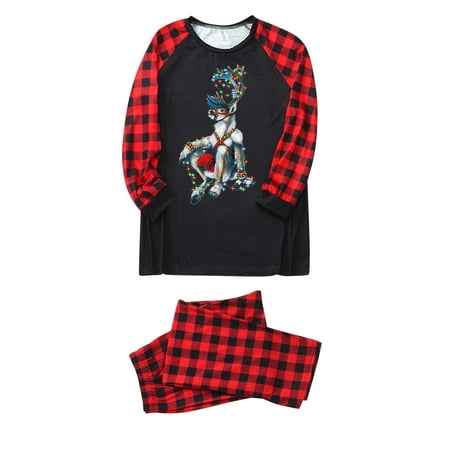 

NECHOLOGY Plaid Family Christmas Pajamas plus Size Parent Child Men s Dad Christmas Pajama Pants for Family plus Size Suit Black X-Large