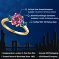 thumbnail image 2 of Gem Stone King 10K Yellow Gold Pink Mystic Topaz and London Blue Topaz Engagement Ring for Women | 2.86 Cttw | Oval 9X7MM | Gemstone November Birthstone | Size 6, 2 of 6
