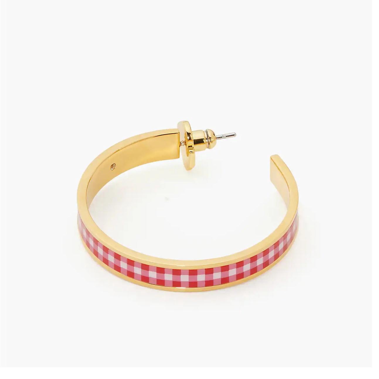 Kate Spade New York Women's Gold Plated Metal Heritage Spade Flower Hoops (Lava Falls)