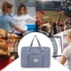 thumbnail image 5 of Bolsa de viaje plegable para mujer | Equipaje de mano impermeable de 30 l | Bolsa de deporte para gimnasio y fin de semana para niñas | Rosa, negro, morado, azul, gris y vino, 5 of 8