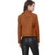 thumbnail image 5 of Chaquecorde mujer Soft Moto Zip Up Pockets Chaquetas de motociclisde gamusintétimarrón L, 5 of 6