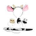 thumbnail image 1 of Disfraz de animal TUNC conjunto de 4 piezas orejas de vaca diadema pajarita para la nariz y cola fiesta Cosplay accesorios de vestir Sencillez, 1 of 5