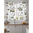 thumbnail image 4 of Sheer Curtains 63 Inch Length 2 Panels Set for Bedroom, Cartoon Tractor Semi Sheer Curtains for Windows, Cute Digger Shovel Truck Country Car Voile Window Treatments Rod Pocket Curtain, 4 of 7