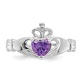 thumbnail image 5 of 14K White Gold Ring Band Themed (02) February Cubic Zirconia CZ Purple, Size 5, 5 of 5