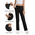 thumbnail image 3 of Uniform Pants for Girls Skinny Fit Kids Dress Pants with Pockets Straight Pants Black Pants for Girls Back to School Outfits for Girls Teen Cute Clothes for Girls 15-16 Years, 3 of 8
