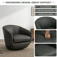 thumbnail image 3 of DREAMSIDEA Faux Leather Swivel Barrel Chair 360° Swivel Club Chair,Swivel Accent Sofa Chair for Living Room, Bedroom, Office,Black, 3 of 7