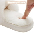 thumbnail image 6 of Litfun Women's Fuzzy Slippers Open Toe Cross Band Slippers Memory Foam House Slippers for Women, White, 6 of 8